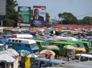 The tro-tro station in Accra